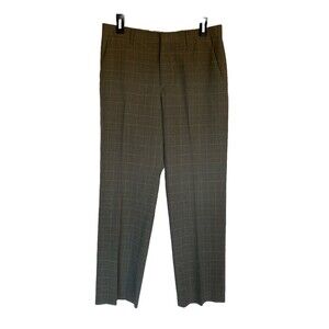 Banana Republic Pants Men's 32x31 Heather Gray Windowpane Modern Slim Fit Slacks